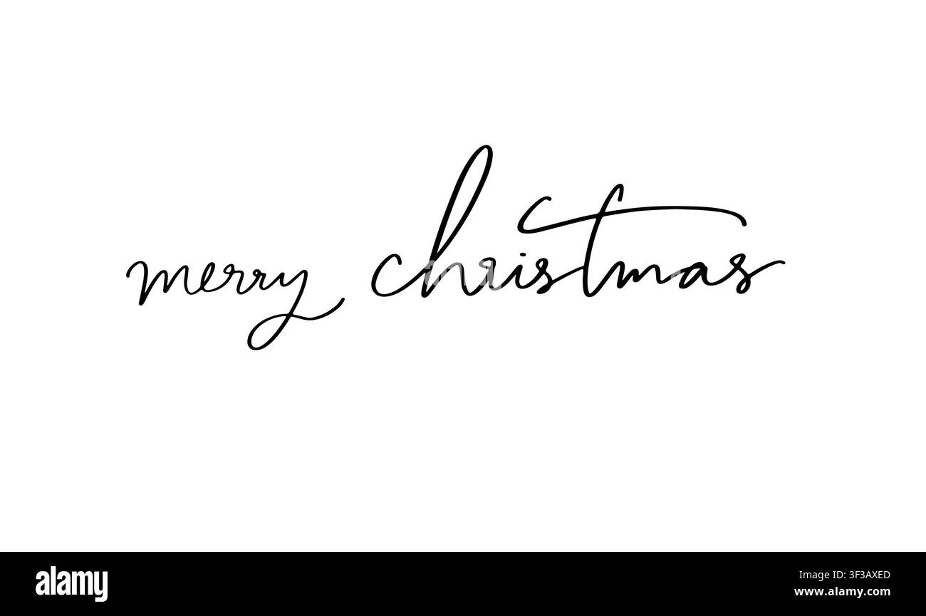 Carattere testo Buon Natale calligrafia lettere scritte a mano script nero oggetto colore icona Natale Buon Natale Buon Anno mese di dicembre inverno Foto Stock