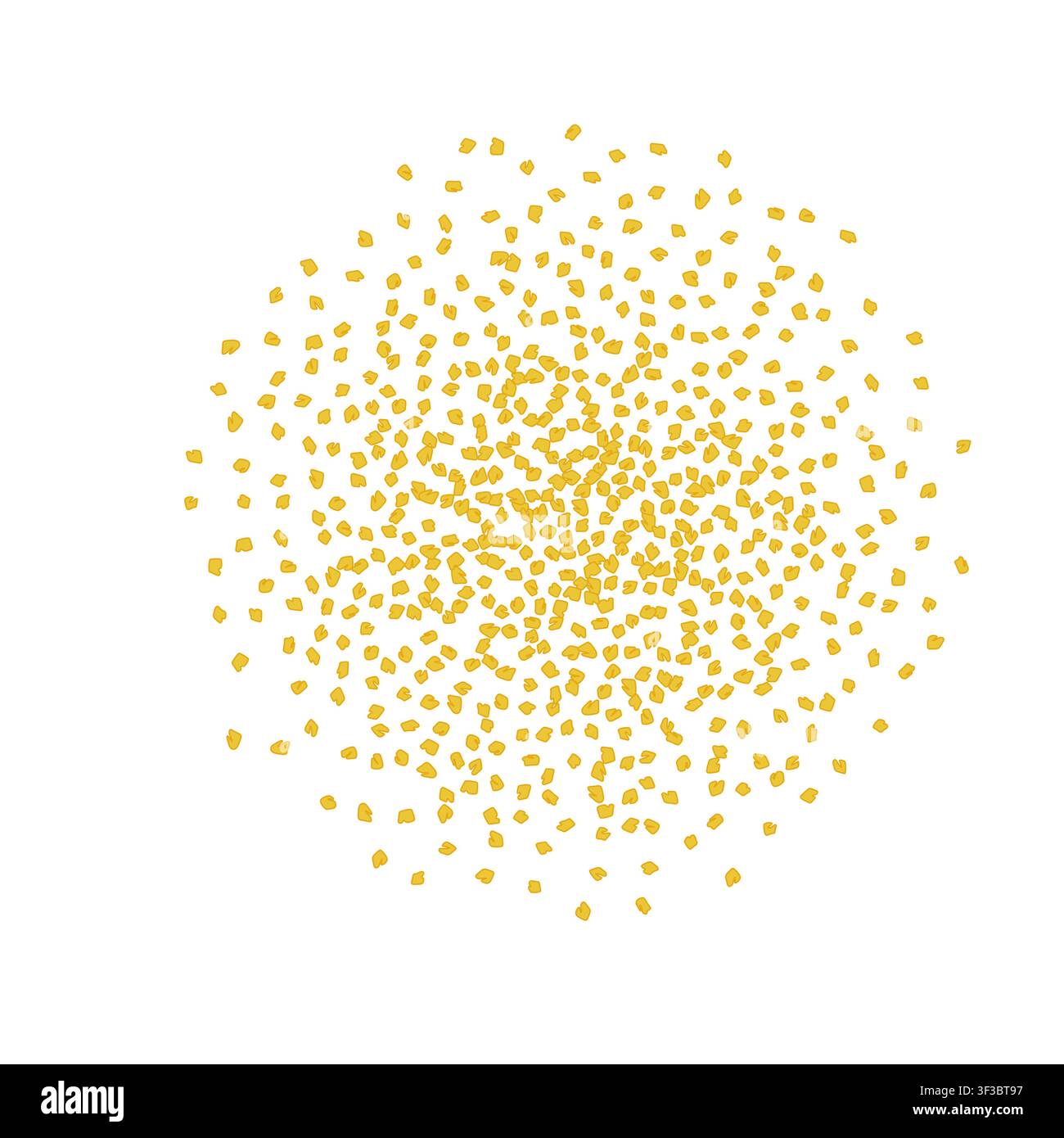 Icona vettoriale di semi di fieno greco, Trigonella secca, grani di Methi Dana piccanti, ingrediente di condimento da cucina indiano, condimento di semi di fieno greco giallo secco minimale Illustrazione Vettoriale