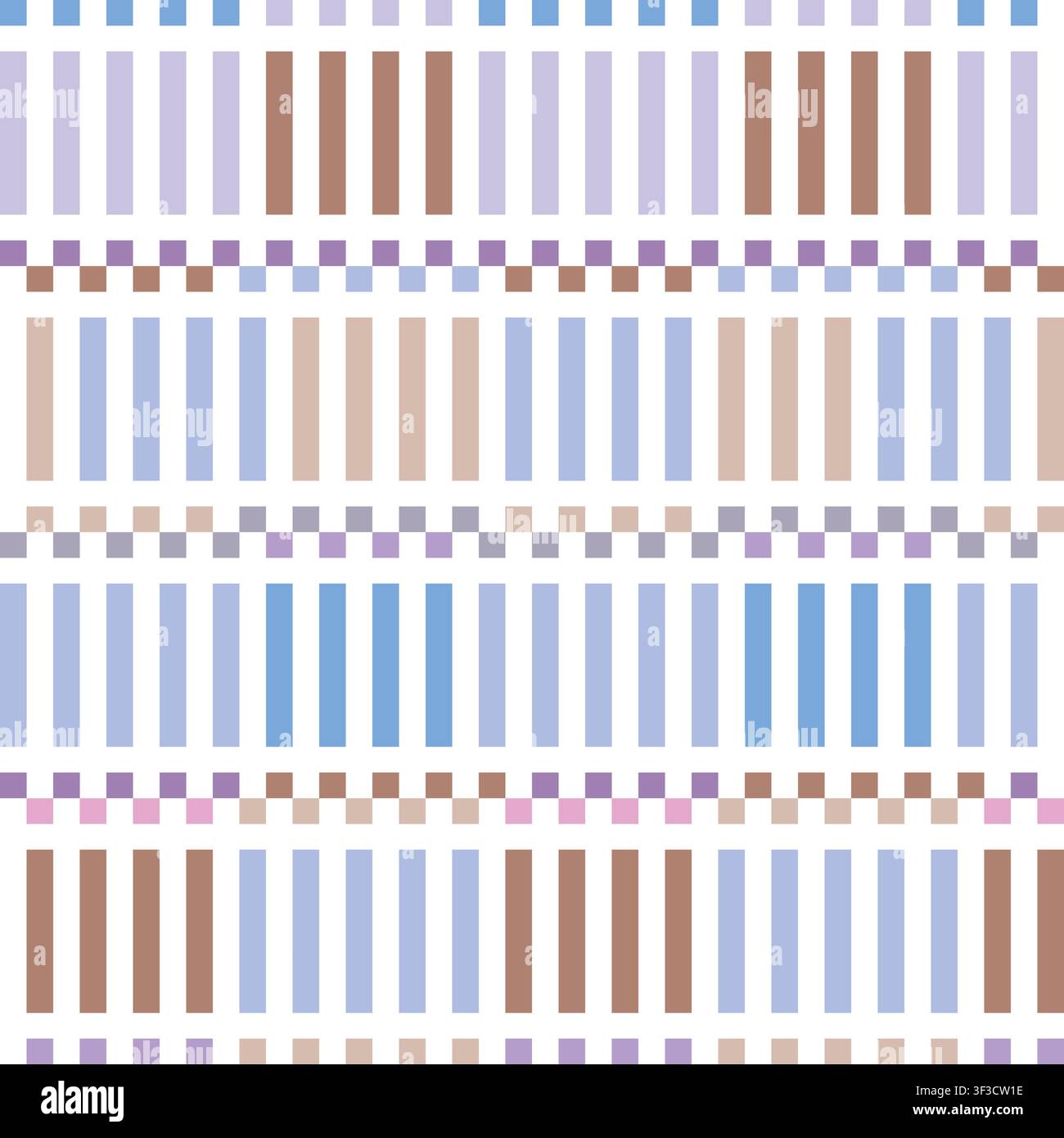 Moderno motivo minimal a righe e linee verticali senza cuciture con una palette di colori retrò trendy in design vettoriale Illustrazione Vettoriale