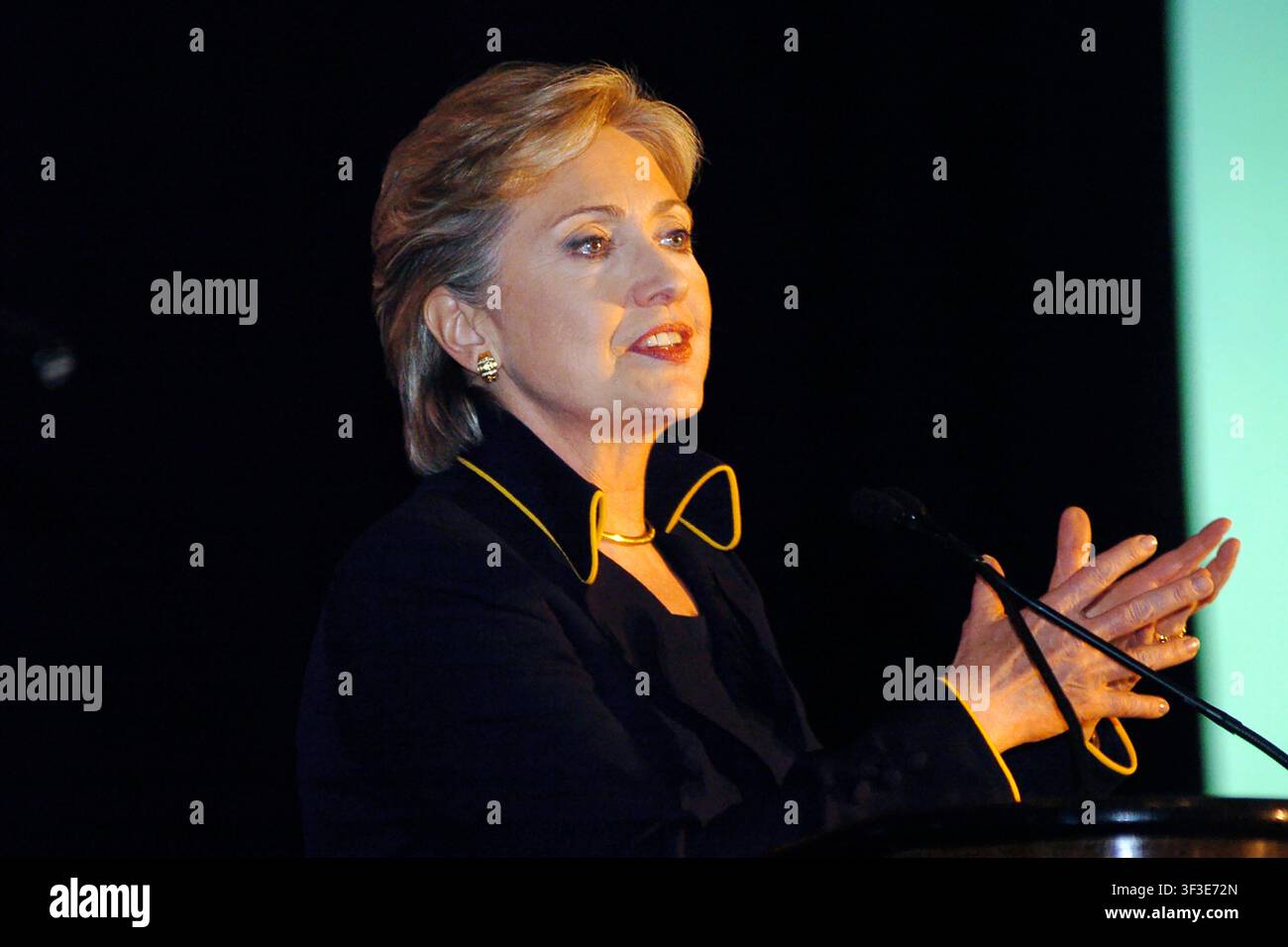 La candidata alle primarie presidenziali Hillary Clinton parla durante un comizio, Austin, Texas, 21 febbraio 2008. (Foto di John Anderson/The Austin Chronicle) Foto Stock