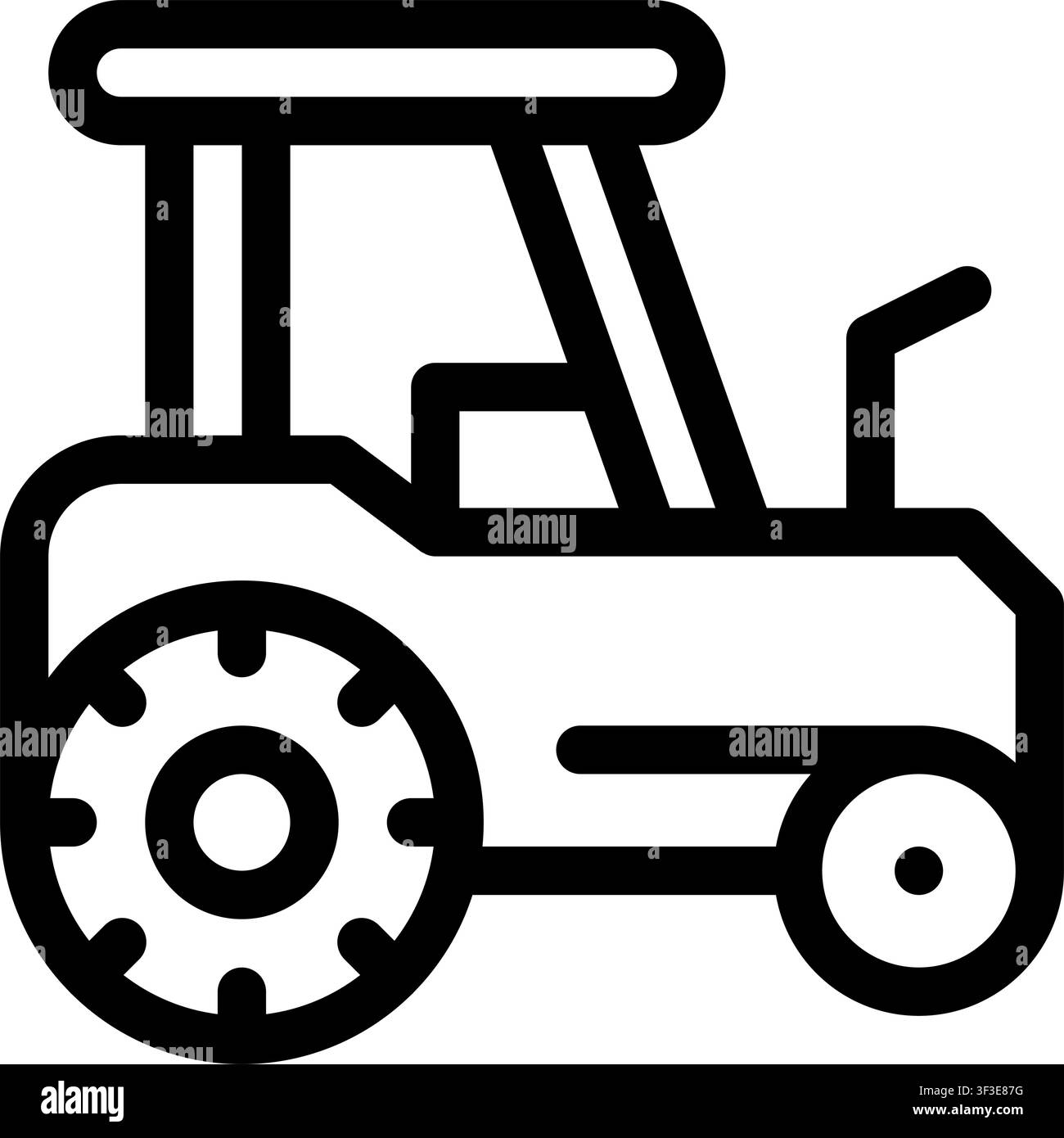 Icona del trattore, attrezzatura agricola, veicolo agricolo, agricoltura Illustrazione Vettoriale
