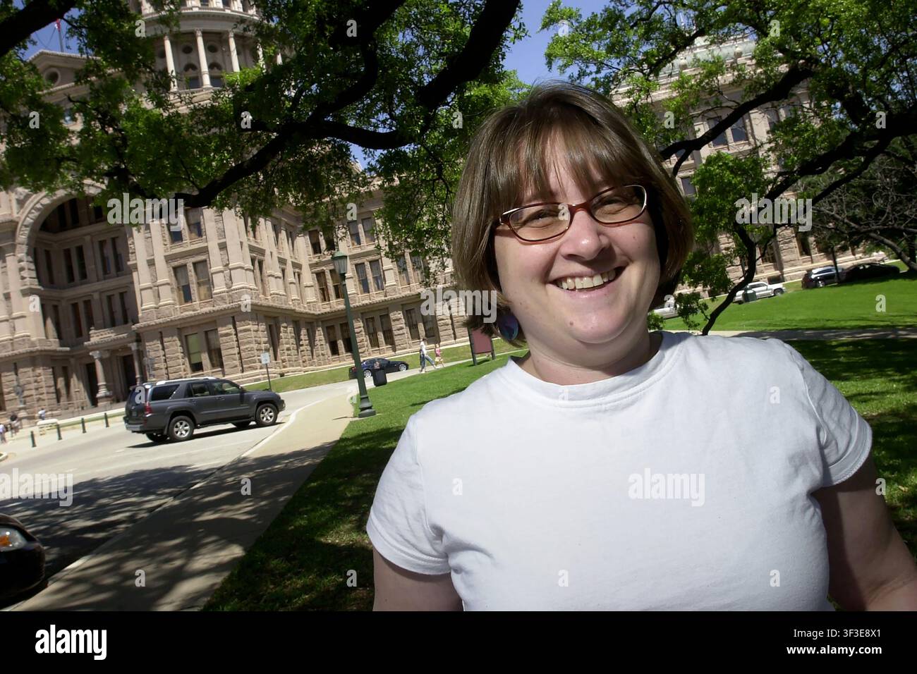 Ritratto dell'activista politica Bee Moorhead al Texas State Capitol, Austin, Texas, l'11 aprile 2008. (Foto di John Anderson/The Austin Chronicle) Foto Stock