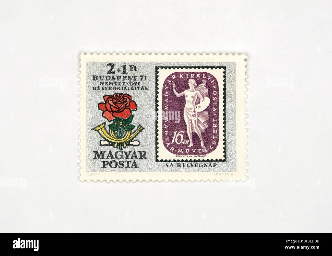 BUDAPEST 71 - Esposizione internazionale di francobolli - 44° Giorno del francobollo francobollo - 1971, Posta ungherese, Magyar Posta, Ungheria, Magyarország, Europa Foto Stock