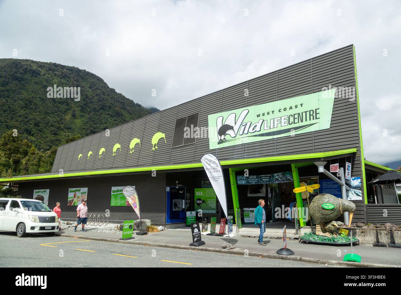 Il West Coast Wildlife Centre, una struttura per l'allevamento dei kiwi e attrazione turistica situata a Franz Josef, Nuova Zelanda Foto Stock
