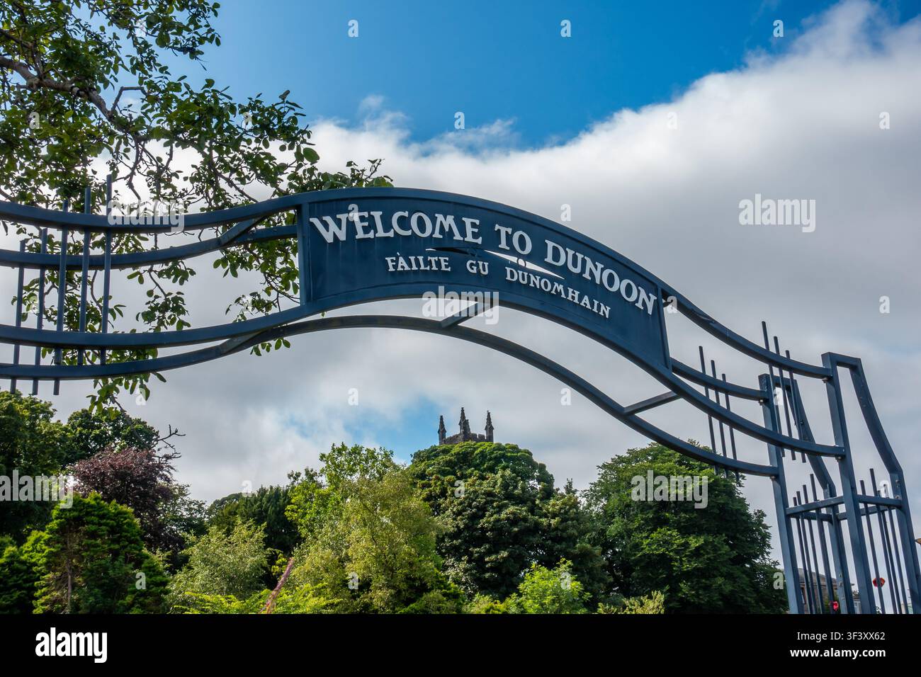 Insegna di benvenuto a Dunoon nella città della penisola di Cowal, Argyll e Bute, Scozia Foto Stock