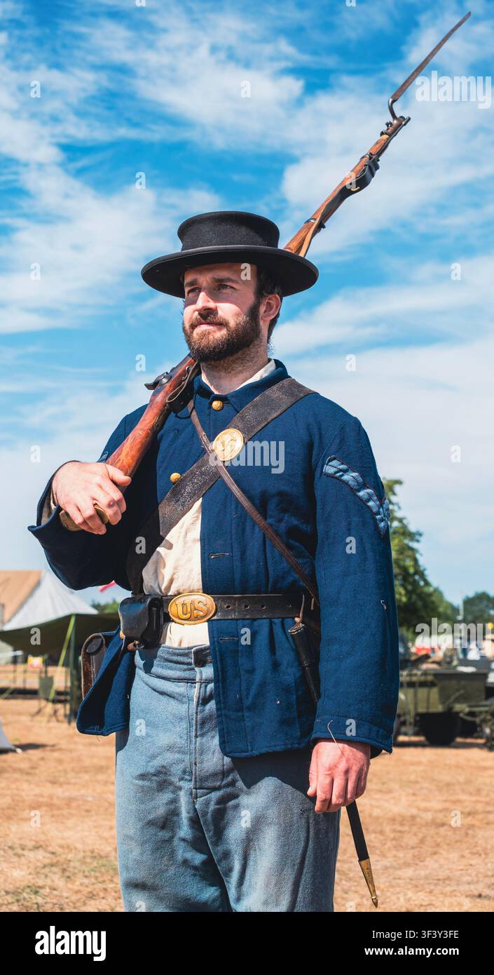 ???? è visto durante lo Suffolk Military Show. Questo evento di storia militare riunisce oltre 1.000 rievocatori, centinaia di veicoli militari, livi Foto Stock