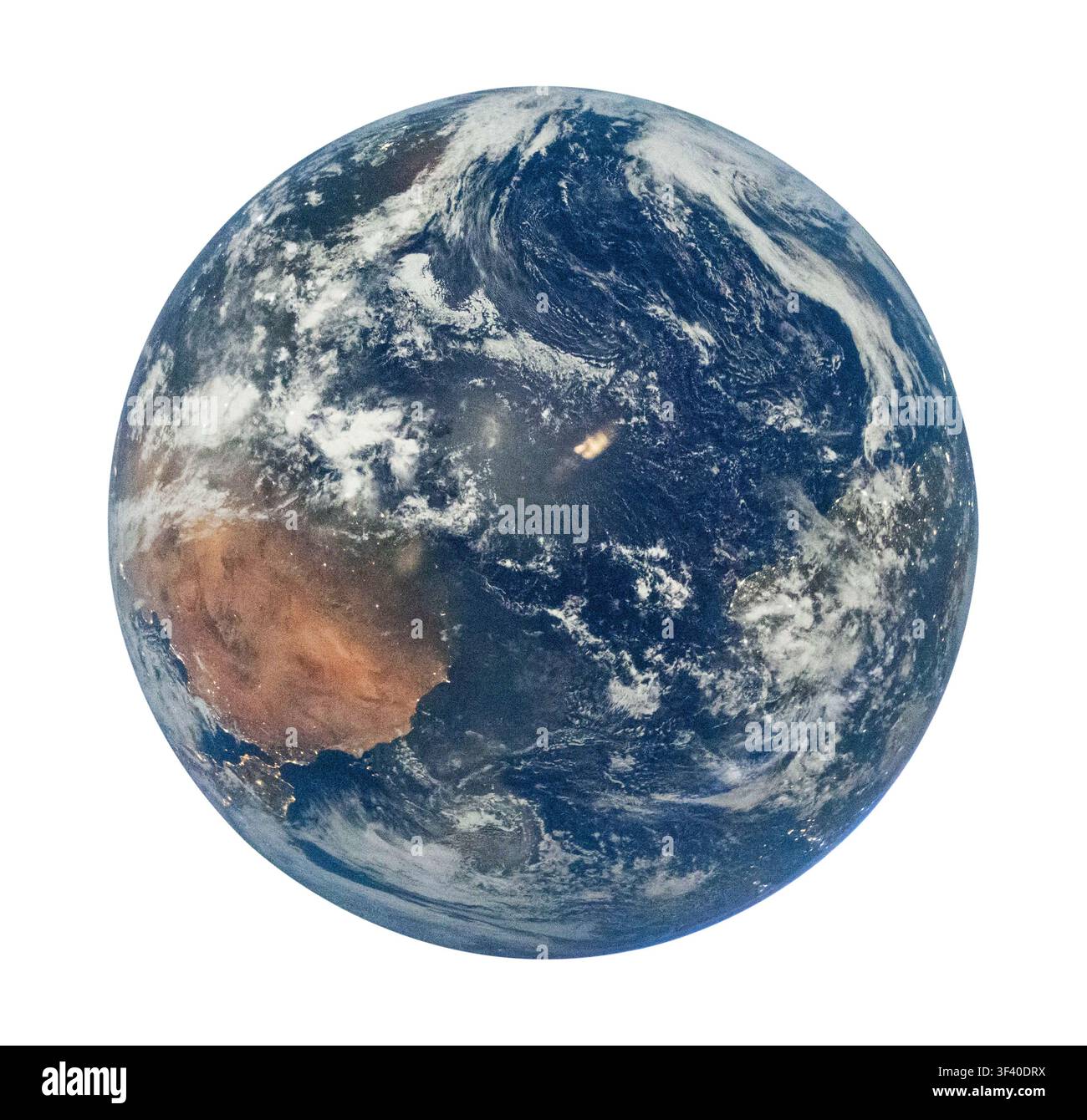 Immagine del nuovo Pianeta Terra isolato su sfondo bianco. Elementi di questa immagine forniti dalla NASA Foto Stock