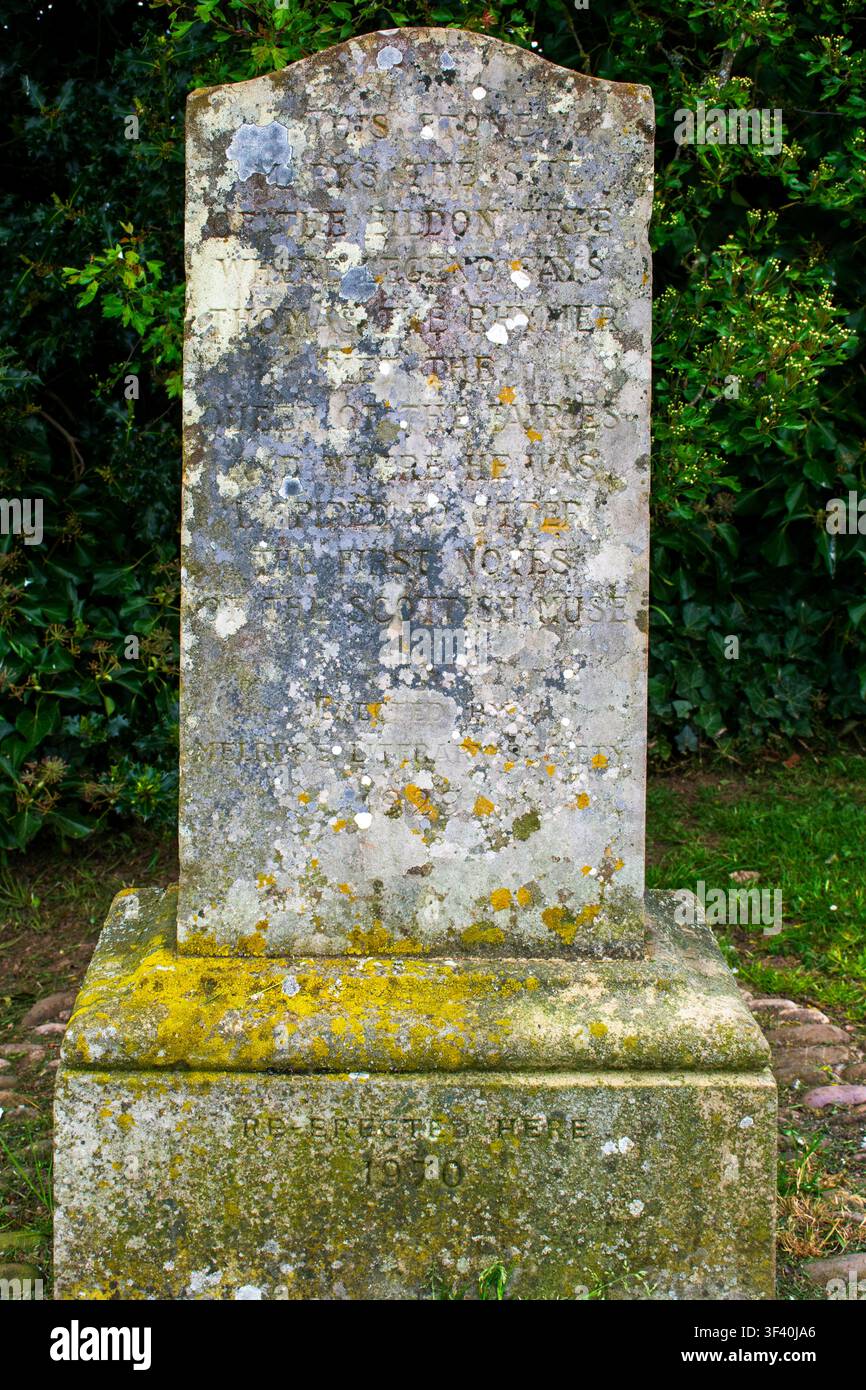 La pietra del Rhymer vicino a Newstead nelle Scottish Borders. Scozia, Regno Unito Foto Stock