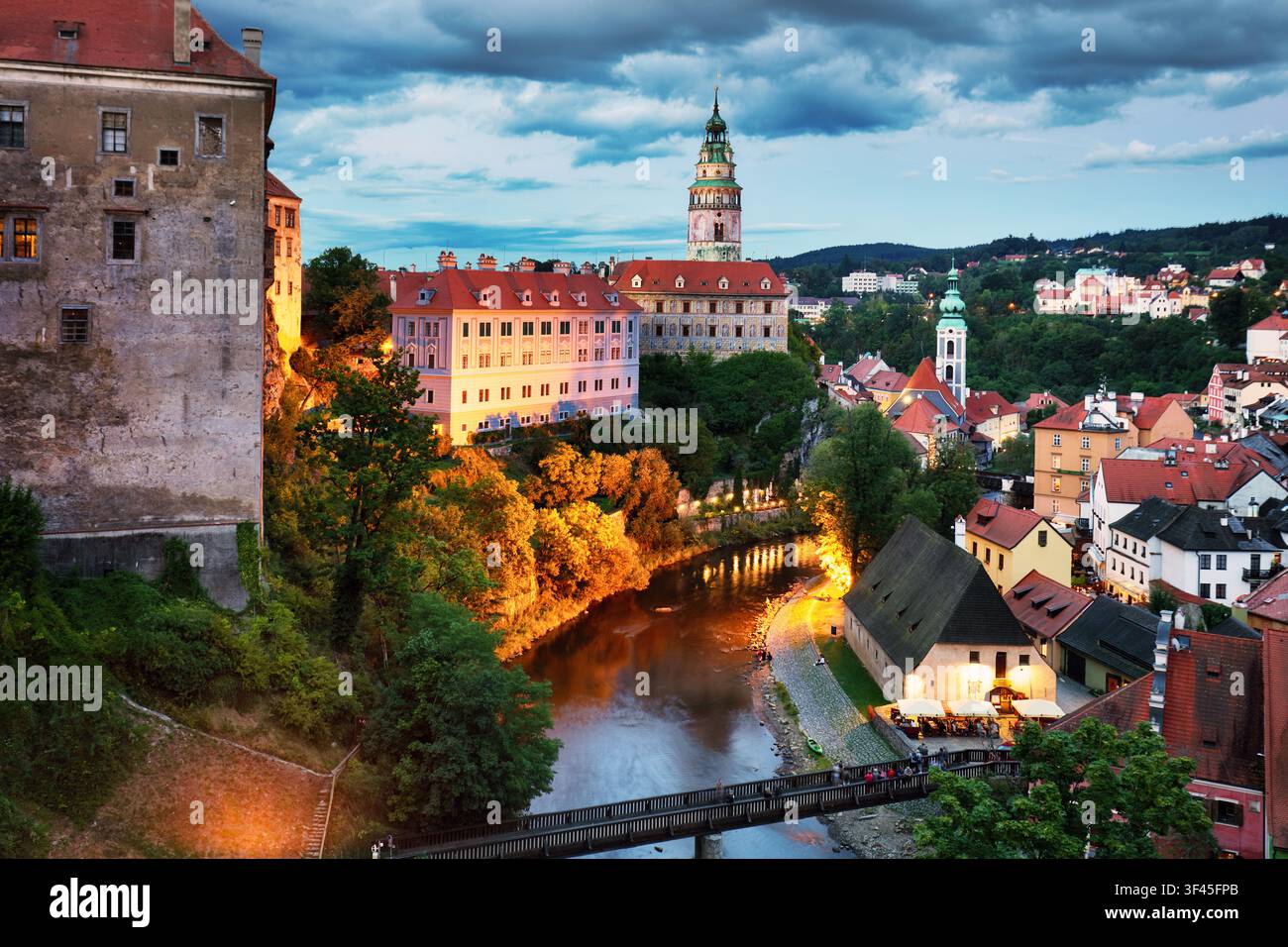 Cesky Krumlov, città vecchia della Repubblica Ceca Foto Stock