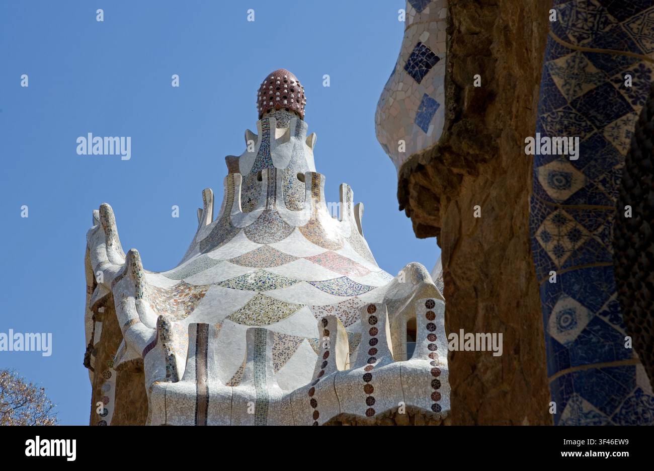 Spagna, Barcellona, il Parco Guell pavillon Foto Stock
