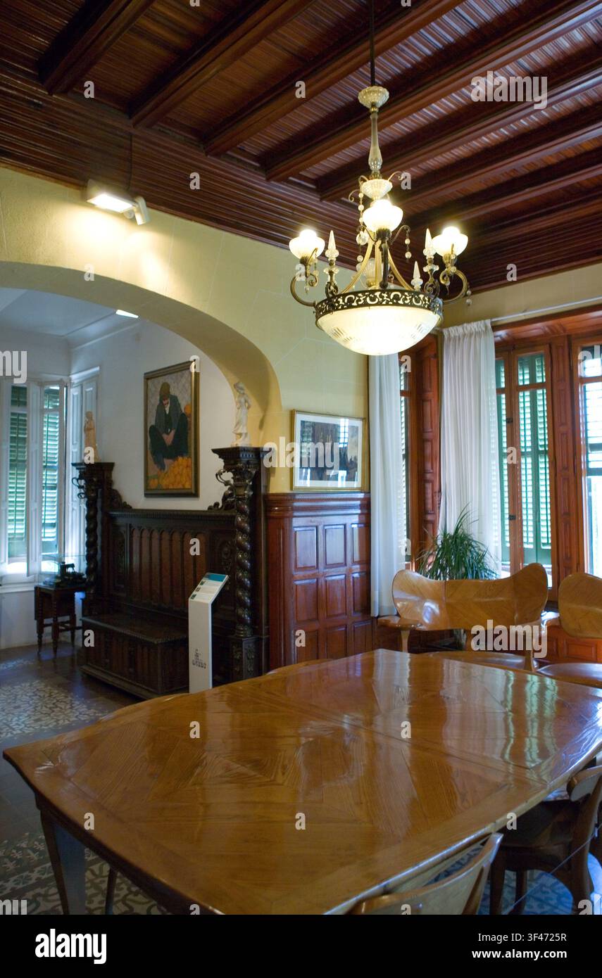 Spagna, Barcellona, design interno della casa di GaudÏ nel parco Güell Foto Stock