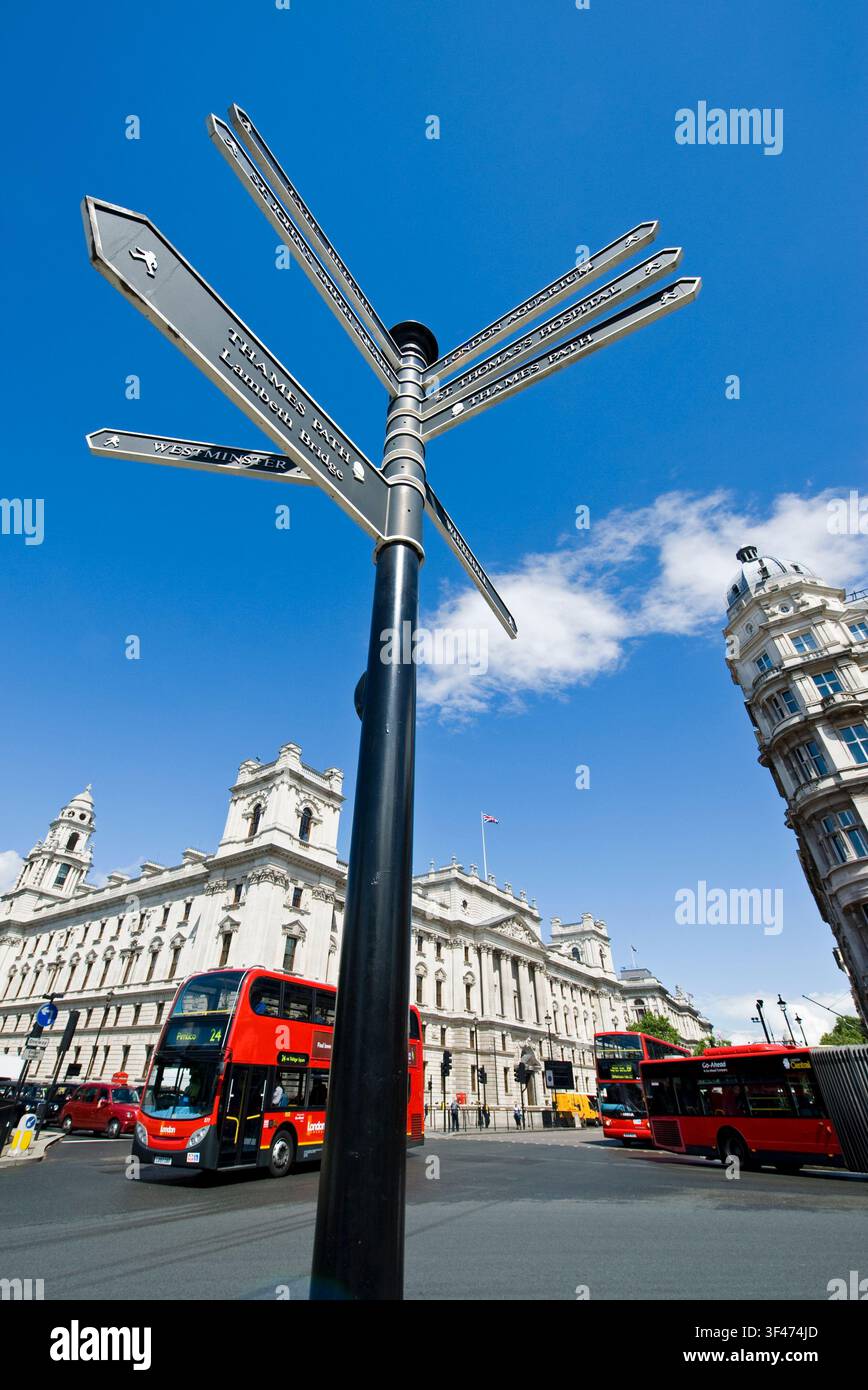 Londra, un segnale turistico Foto Stock