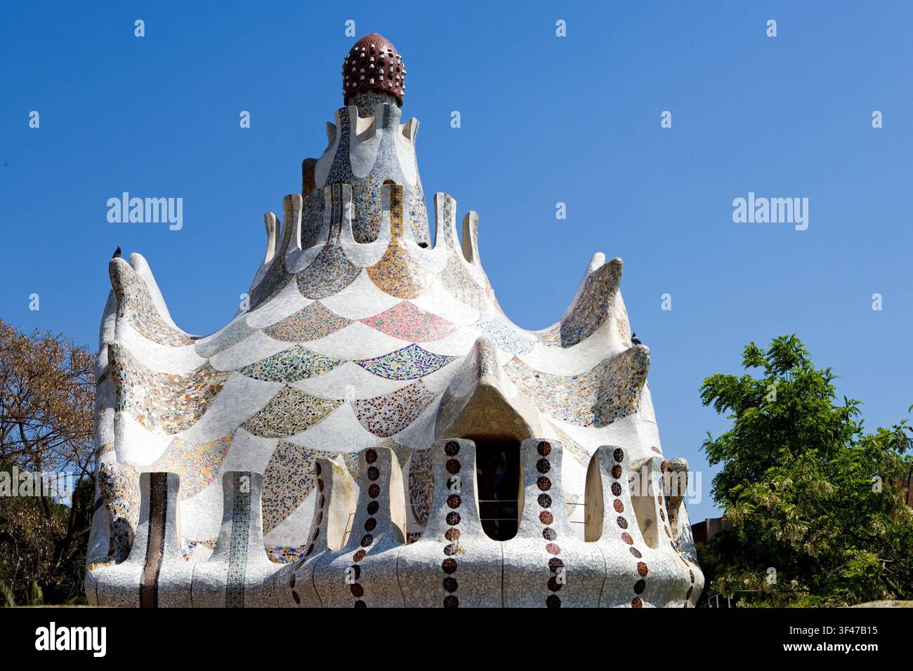 Spagna, Barcellona, il Parco Guell pavillon Foto Stock