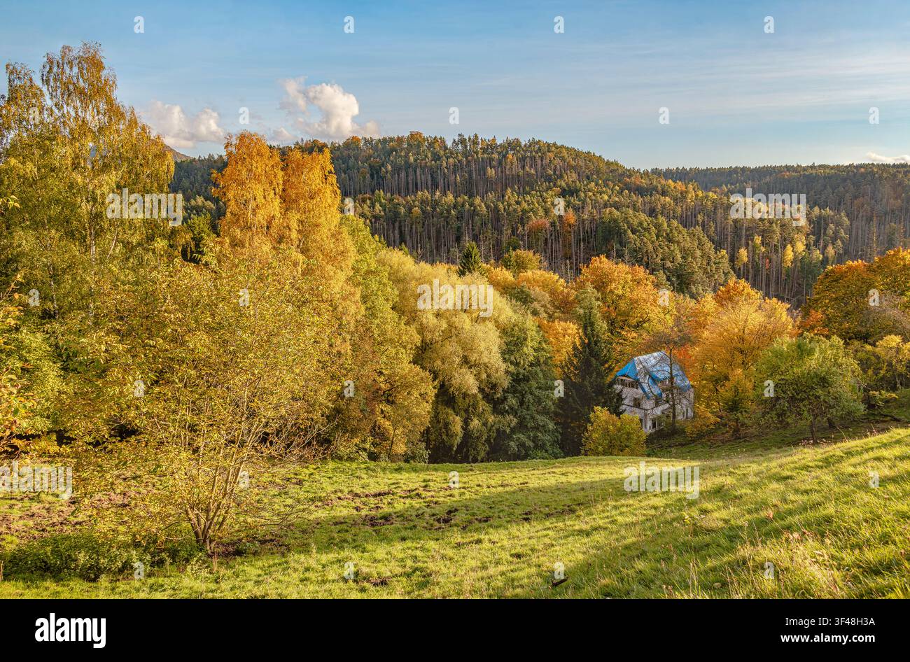 Paesaggio autunnale nella Svizzera boema, Repubblica ceca Foto Stock