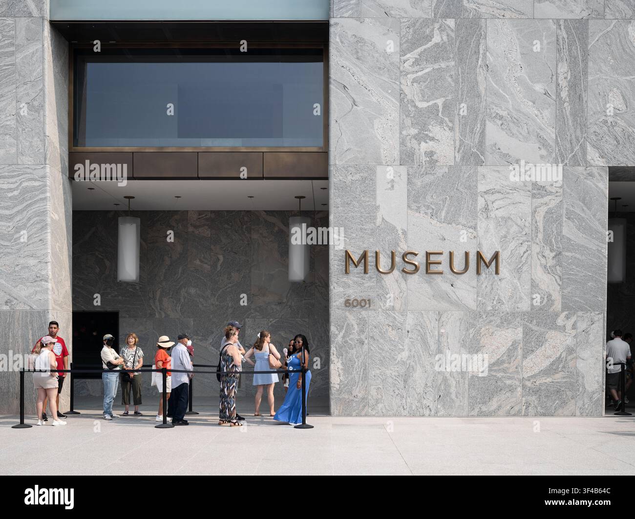 Ingresso del museo, Obama Presidential Center, Chicago, Illinois, USA. Tod Williams Billie Tsien, 2026. I visitatori fanno la fila alle porte. Foto Stock