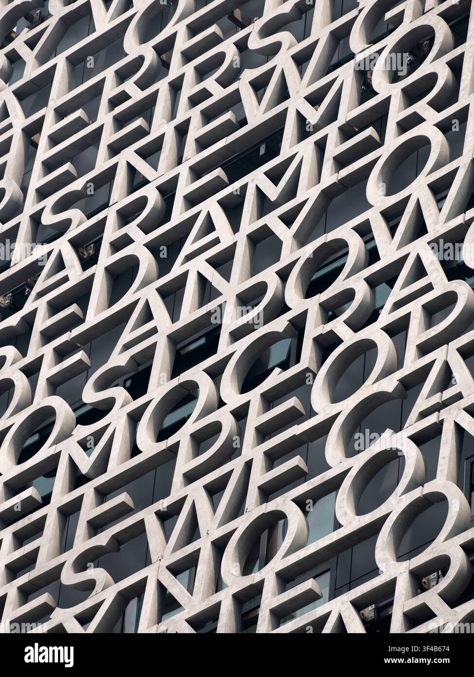 Schermo You Are America, Centro Presidenziale Obama, Chicago, Illinois, USA. Tod Williams Billie Tsien con Pentagram, 2026. Formati dimensionali delle lettere. Foto Stock