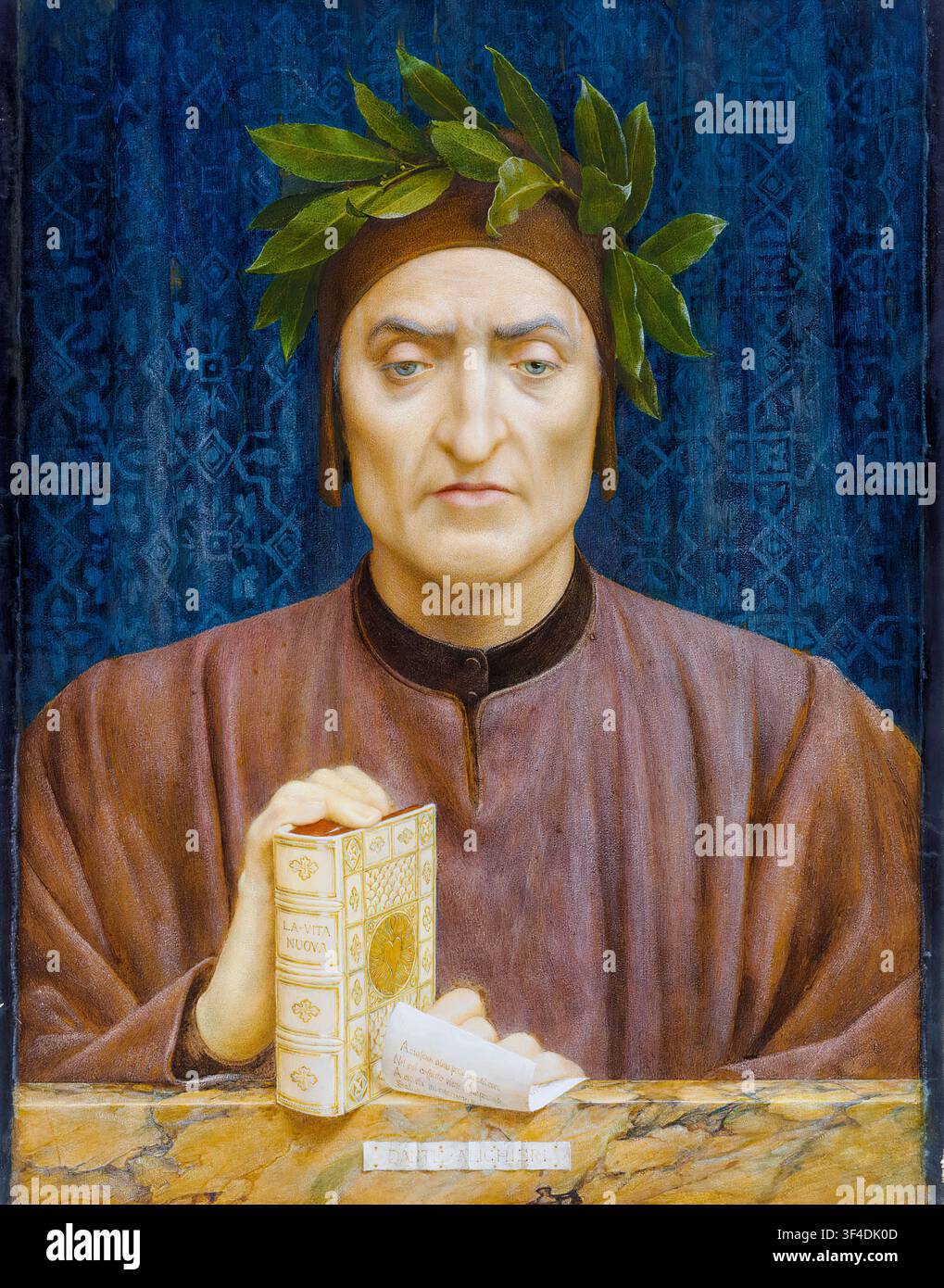 Dante Alighieri (circa 1265-1321) pittura di ritratto in acquerello e corpo colore su matita su carta di Henry James Holiday, prima del 1875 Foto Stock