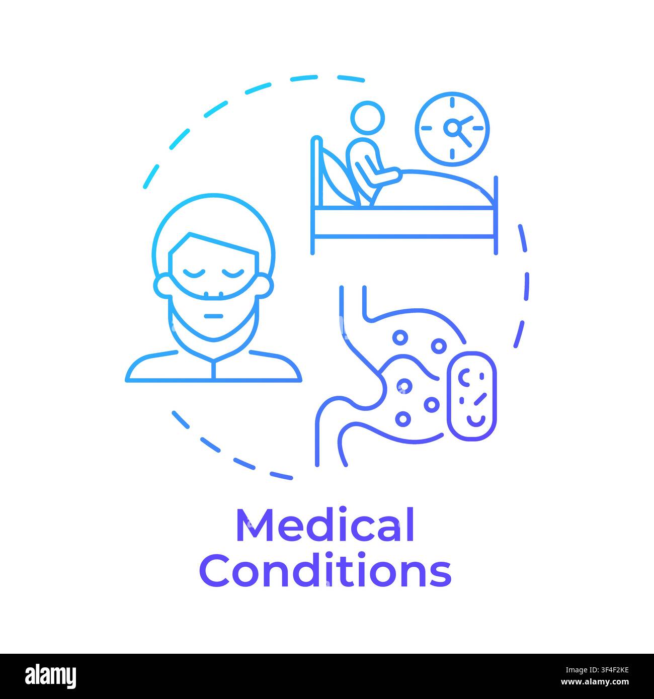 Icona concetto gradient blu per condizioni mediche Illustrazione Vettoriale