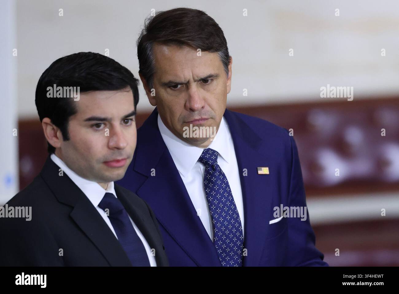 WASHINGTON, DC - 28 LUGLIO: Il procuratore generale ad interim degli Stati Uniti, Todd Blanche (R), partecipa a una cerimonia commemorativa per il defunto senatore statunitense Lindsey Graham (R-SC) nel Rotunda del Campidoglio degli Stati Uniti il 28 luglio 2026 a Washington, DC. Graham, eletto al Senato nel 2002, è morto improvvisamente l'11 luglio per una dissezione aortica. Aveva 71 anni. Credit: CNP / AdMedia Foto Stock
