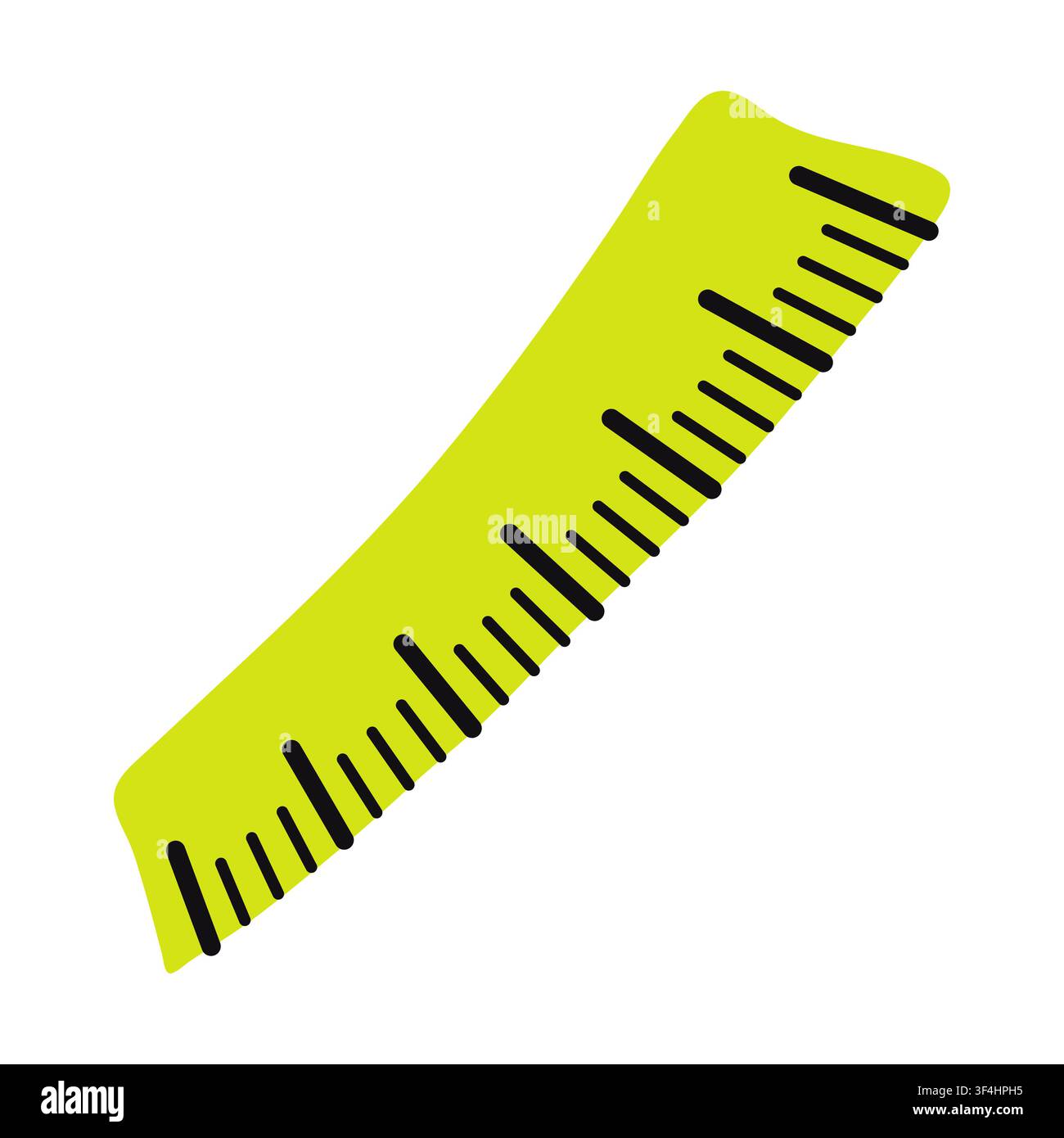 Icona di righello di plastica luminosa per misurare. Graziosa illustrazione vettoriale di uno strumento di disegno a scala dritto, cancelleria scolastica per matematica o fornitura metrica per ufficio isola Illustrazione Vettoriale