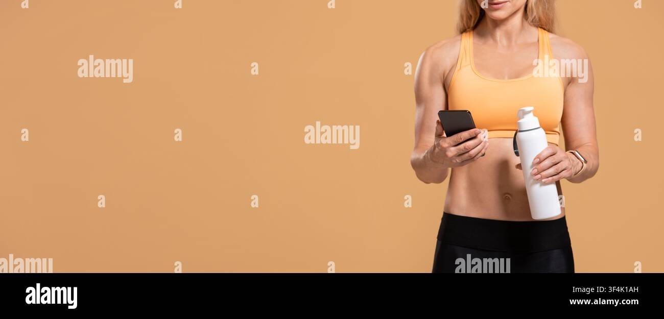 Stile di vita sano e dispositivi per l'allenamento e blog sportivo Foto Stock