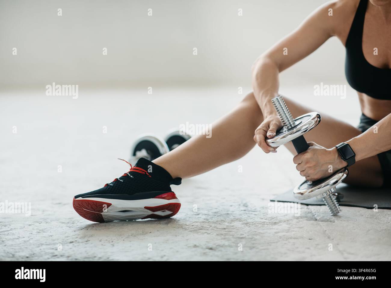 Palestra in soggiorno e stile di vita sano Foto Stock