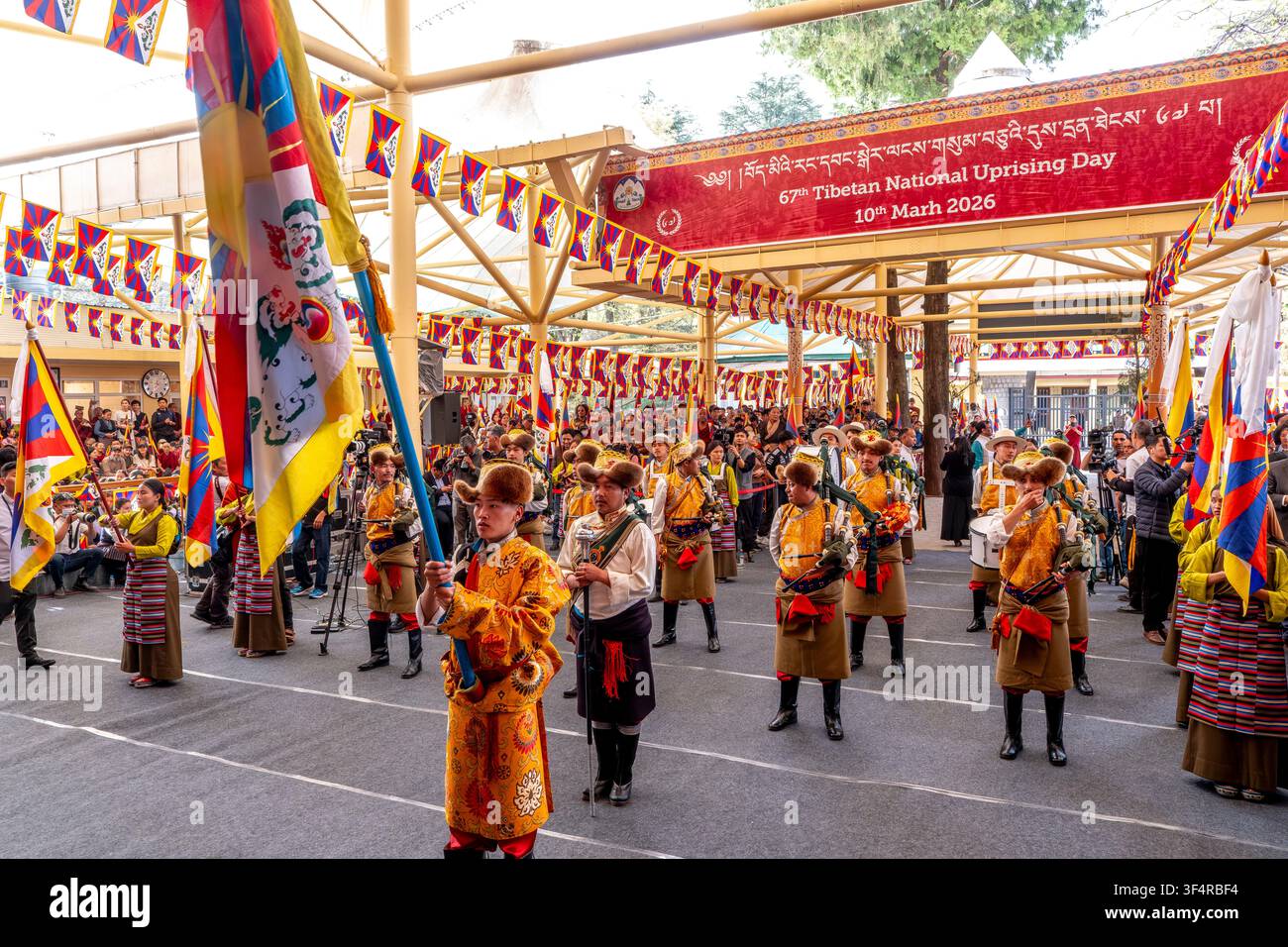 Celebrazione del 67° Giorno della Rivolta Nazionale Tibetana il 10 marzo 2026 a Dharamsala, Himachal Pradesh, India. Foto Stock