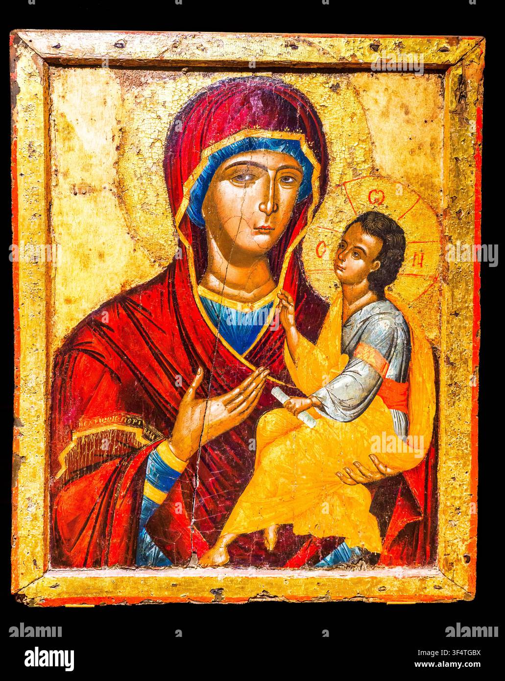 Santa Maria (Odigitria - Colei che indica la Via) di Onufri (attribuito) (XVI secolo) dalla Chiesa di Costantino ed Elena, Berat - Museo Nazionale d'Arte Medievale - Korce, Albania Foto Stock
