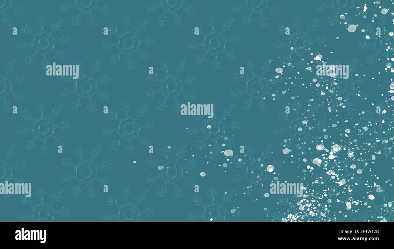 Sfondo natalizio blu con bordo di fiocchi di neve e spazio per il testo Foto Stock