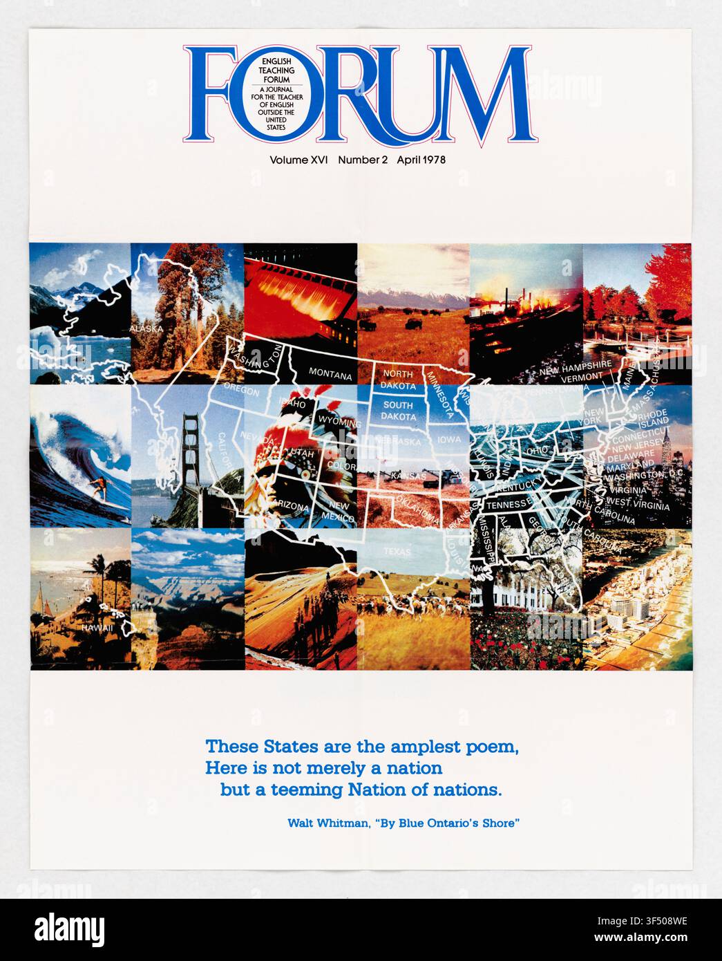 English Teaching Forum, una rivista per insegnanti di inglese al di fuori degli Stati Uniti, volume XVI, numero 2, aprile 1978, pubblicata dall'U.S. Information Agency. Foto Stock