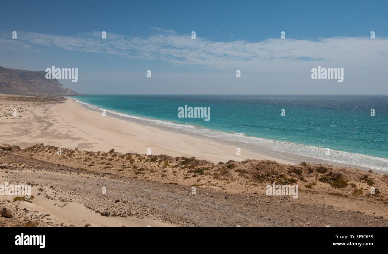 Bellissima spiaggia di Arher e litorale, Socotra, Yemen Foto Stock