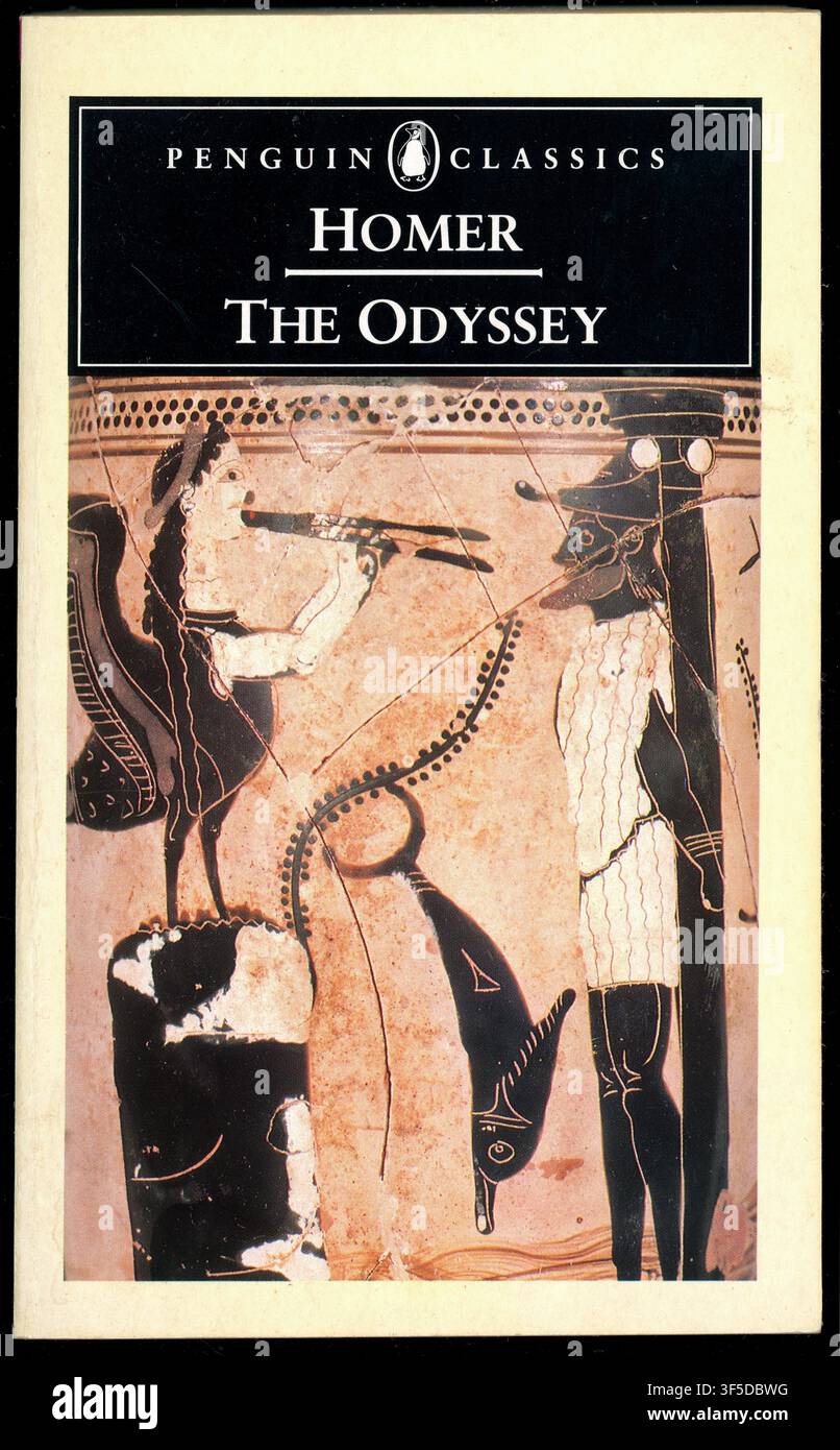 Copertina del libro tascabile degli anni '90 L'Odissea di Omero, libro tascabile Penguin Classics. Film. Antica Grecia classica. Questa edizione del 1991, Regno Unito Foto Stock