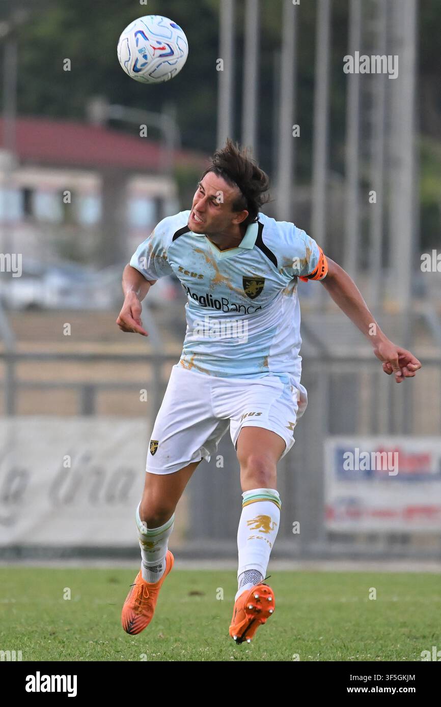 Frosinone, Lazio. 01 agosto, 2026. Ilario Monterisi del Frosinone durante la partita amichevole tra Frosinone e Benevento allo stadio Manlio Scopigno di Rieti, Italia, 1 agosto 2026. AllShotLive Credit: Sipa USA/Alamy Live News Foto Stock