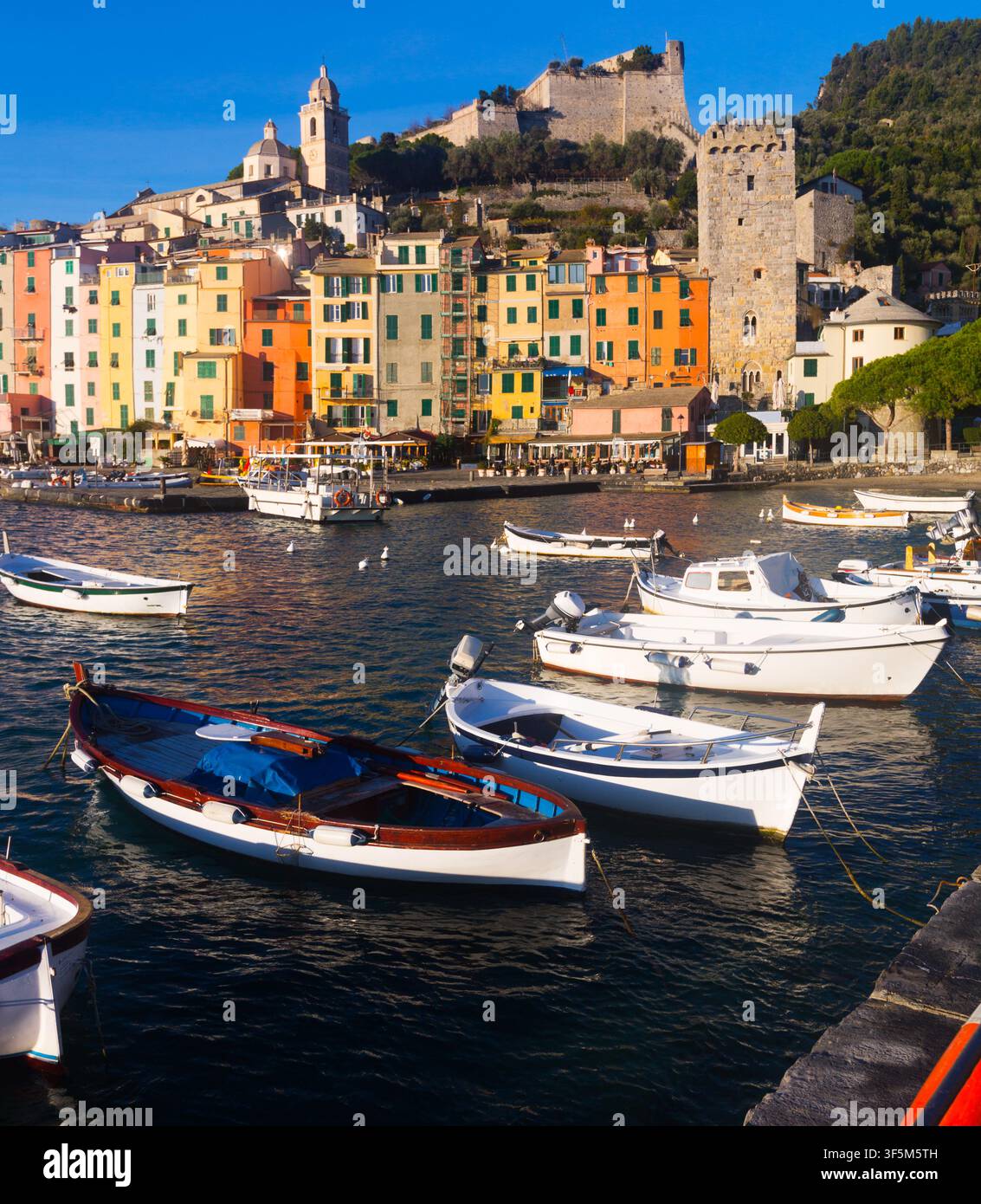 Città fortificata di Portovenere, Italia Foto Stock