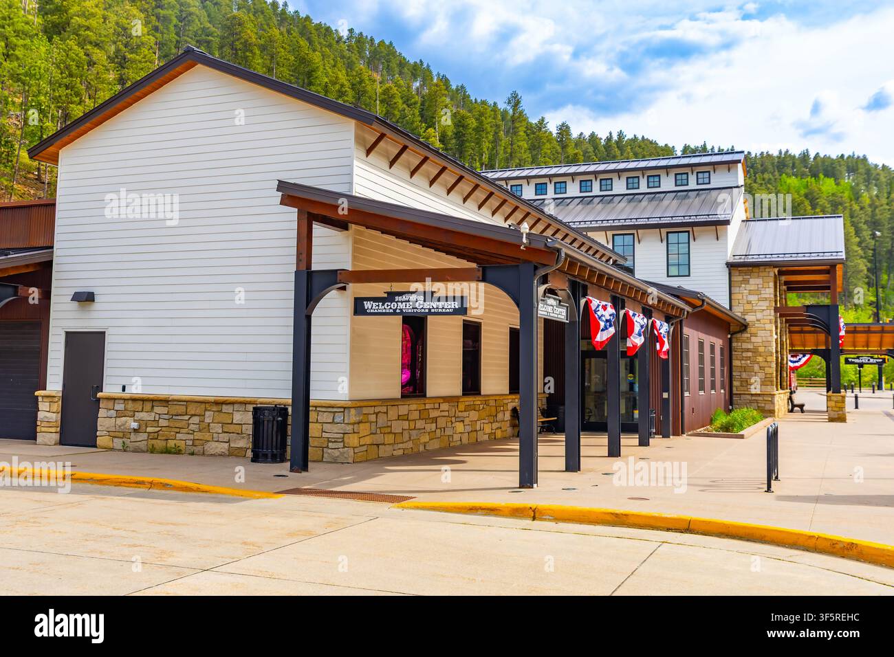 Centro di accoglienza di Deadwood a Deadwood, South Dakota, che fornisce informazioni ai visitatori e servizi turistici Foto Stock