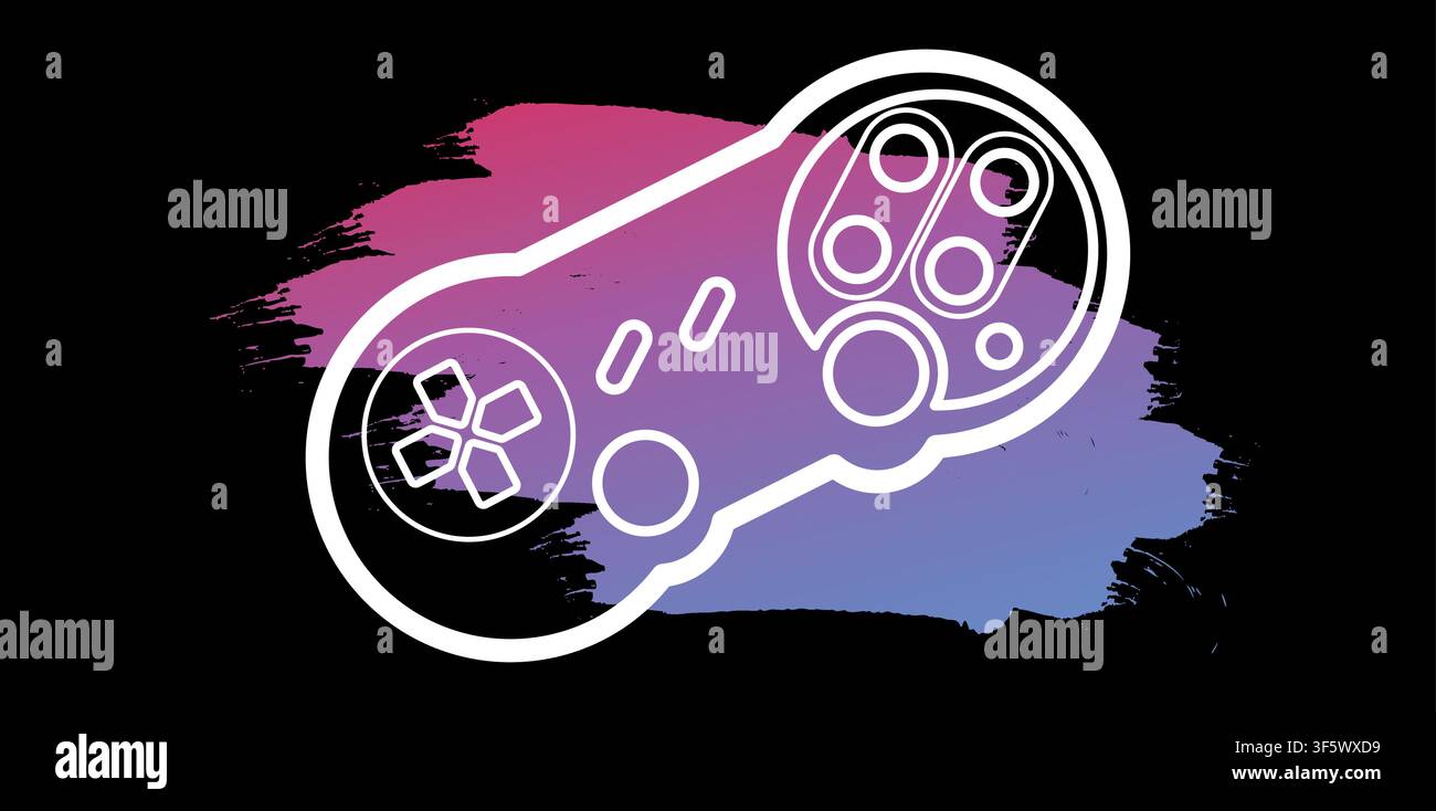 Gamepad, joypad, icona. Gamepad. Casco. Controller per videogame, icona lineare Illustrazione Vettoriale