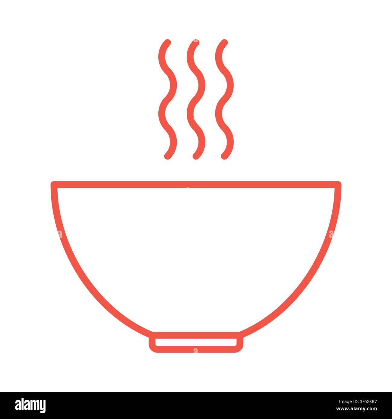 Ciotola rotonda profonda di ramen con logo di cibo fumante caldo Illustrazione Vettoriale