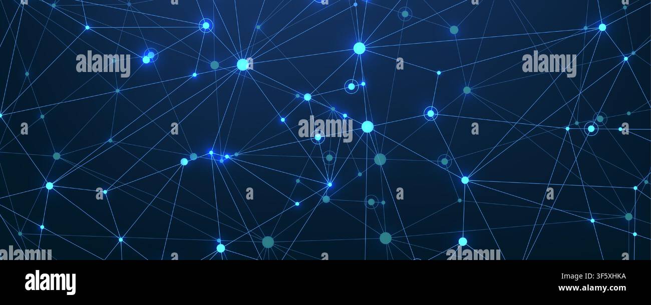 Rete globale concetto di connessione. Grande per la visualizzazione di dati. Il social network di comunicazione globale di reti di computer. La tecnologia di Internet. Azienda Illustrazione Vettoriale