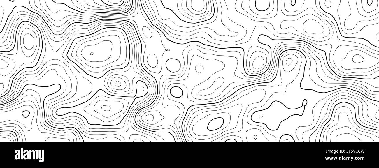 Mappa a motivi nautica e topografia oceanica radar con mare topografico vettoriale. Fondo mondo e mappa sonar di navigazione con grafica di profondità GPS. Topo Illustrazione Vettoriale