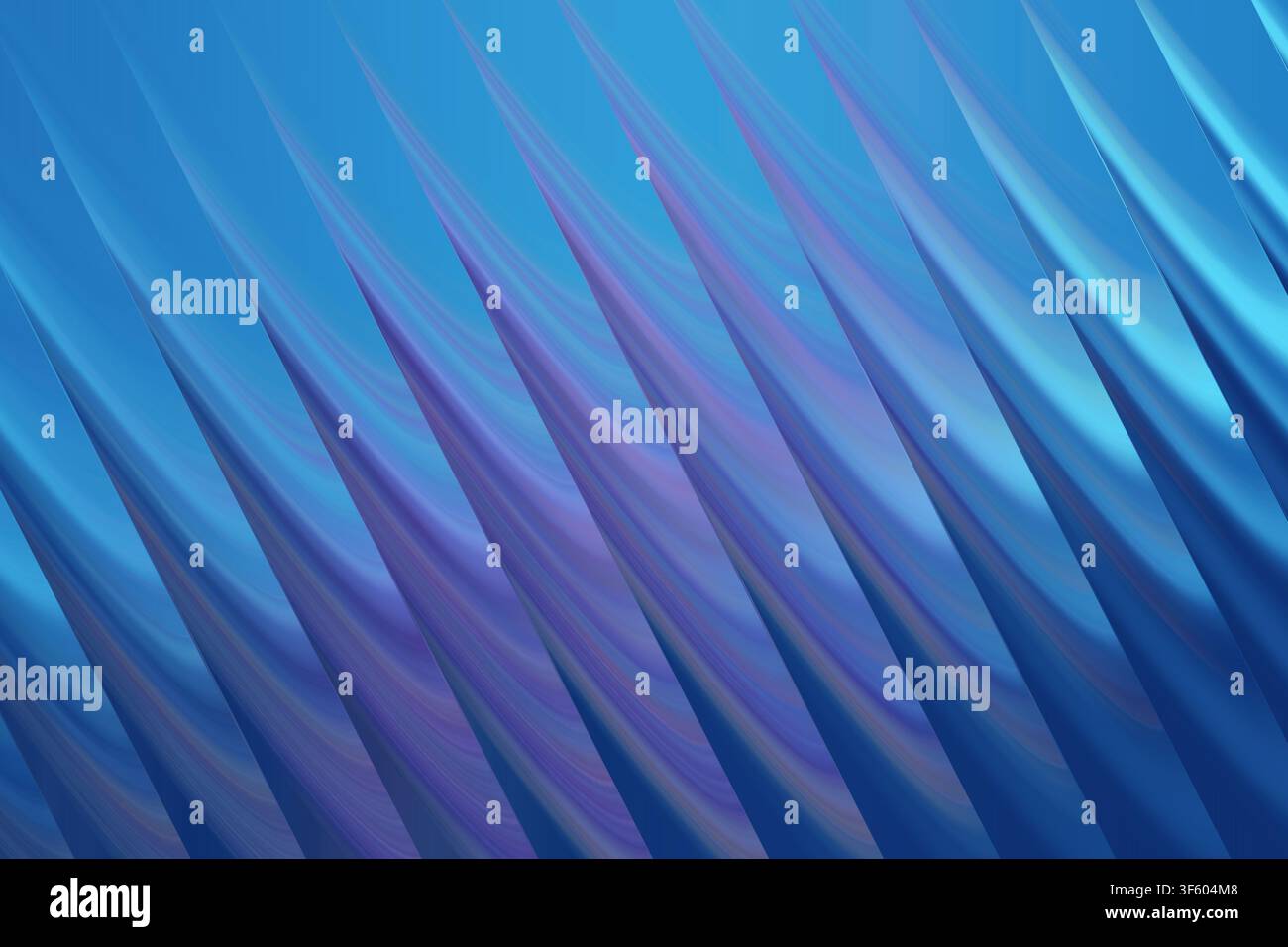 Uno sfondo astratto sorprendente che mostra motivi di onde diagonali ripetuti resi in ricche tonalità di blu profondo, viola e ciano. Foto Stock