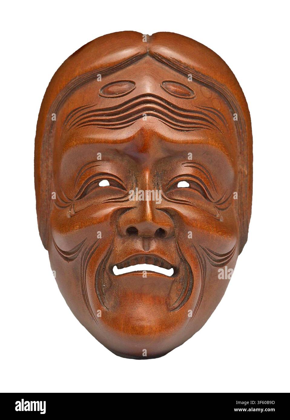 Maschera Yase-Onna ('Donna in Lutto') per un ruolo di fantasma in uno spettacolo Noh. Creatore(i): Shuosai (giapponese, inizio-metà XIX secolo). Data: inizio-metà XIX secolo (Edo). Yase-Onna è una maschera tradizionale giapponese Noh che rappresenta un fantasma femminile emaciato e in lutto. Rappresenta lo spirito sofferente di una donna consumata da una relazione amorosa tragica o dolorosa Foto Stock