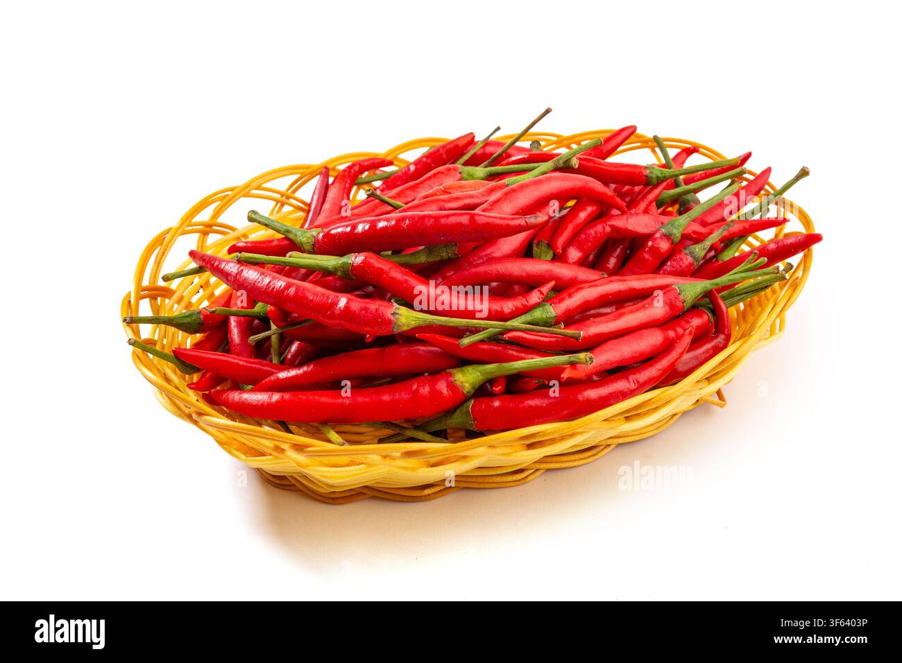 Red Chili Peppers Birds Eye Chilies Primo piano Foto Stock