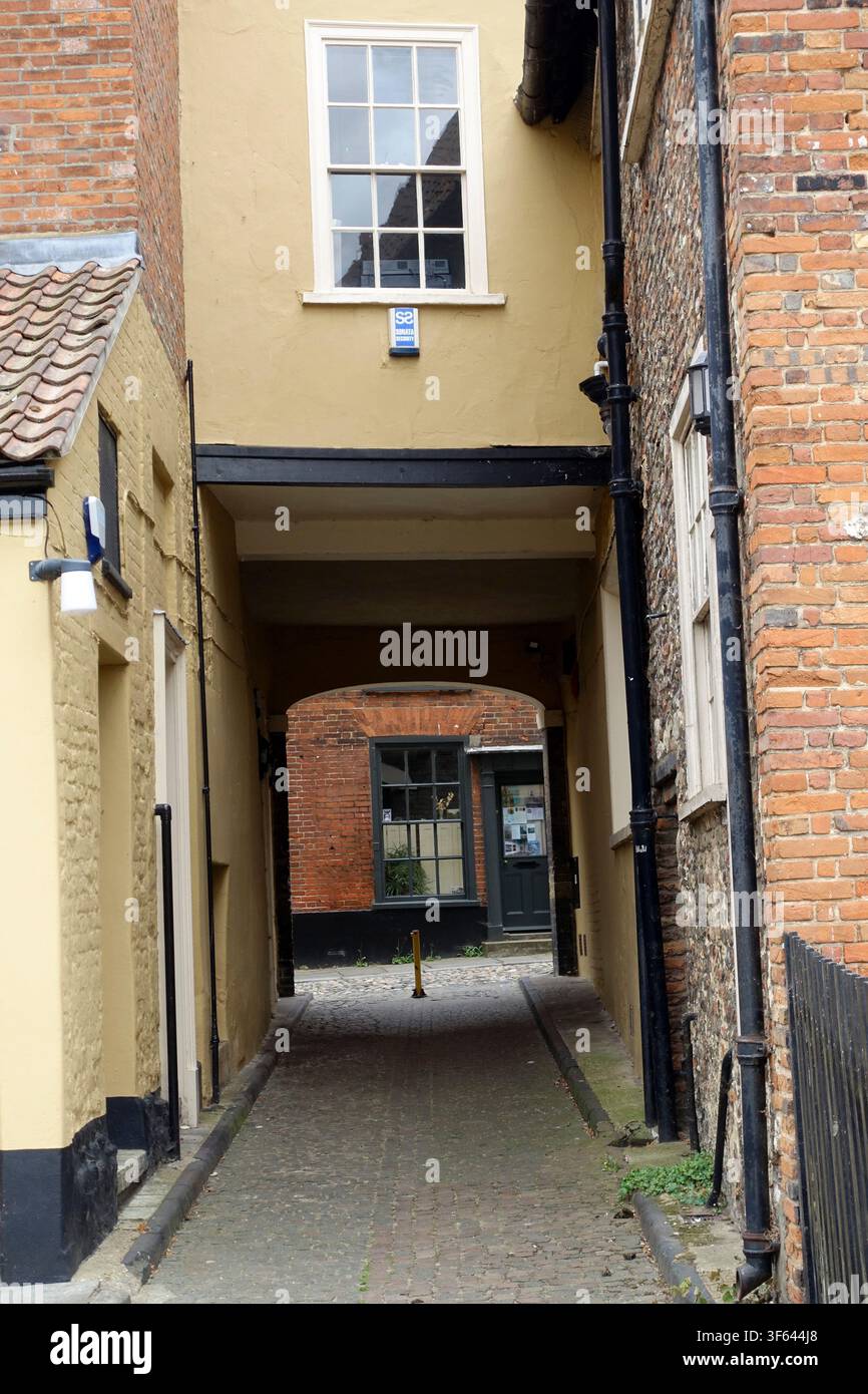 Elm Hill, Norwich, Inghilterra, Regno Unito Foto Stock