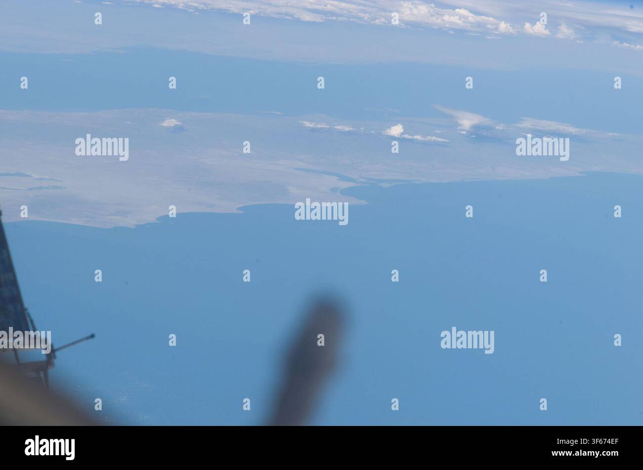 Osservazioni della Terra effettuate durante la Spedizione 15 e le operazioni congiunte STS-117, una missione dello Space Shuttle nel 2007, dall'equipaggio della missione STS-117. Foto Stock