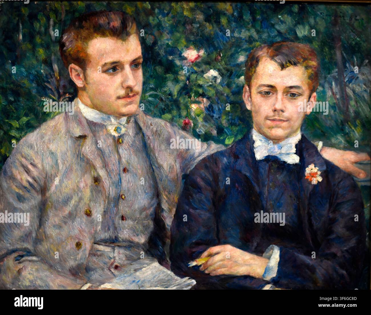 Ritratto di Paul Durand-Ruel e di suo figlio Charles di Pierre-Auguste Renoir, 1882, olio su tela. Il pittore impressionista raffigura l'influente mercante d'arte Foto Stock