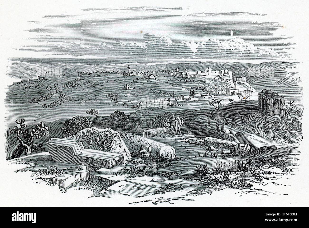 Gaza. Giudici xvi. 3. Dall'Illustrata Bibbia Familiare Nazionale con i commenti di Scott e Henry. A cura di Rev. John Eadie D.D.L.L.D., professore di letteratura biblica alla Chiesa Presbiteriana Unita, pubblicato intorno al 1890. Foto Stock