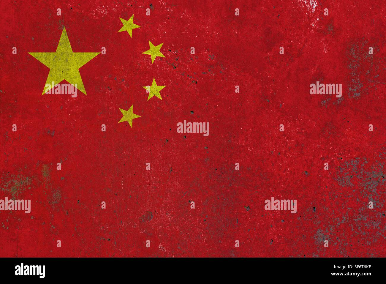 Bandiera della Cina su sfondo a parete ruvida, immagine concettuale Foto Stock