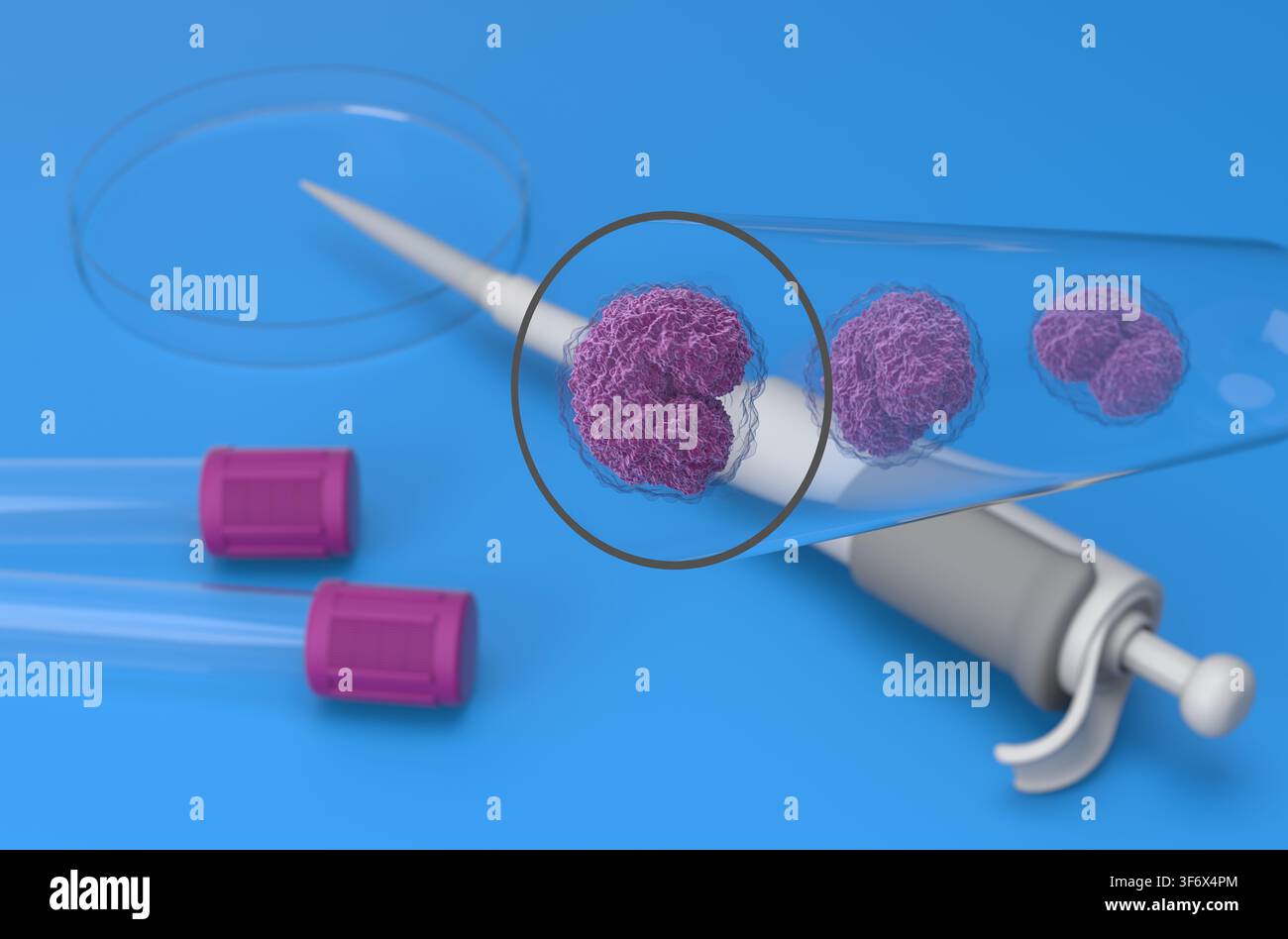 Cellule di linfoma non Hodgkin (NHL) - vista ravvicinata illustrazione 3D Foto Stock