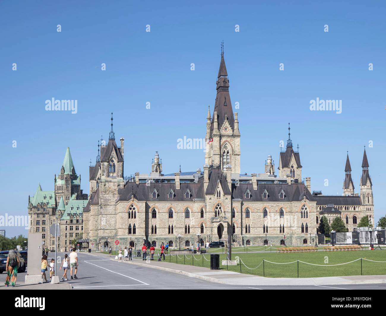 Parliament Hill e gli edifici governativi a Ottawa, Ontario, Canada Foto Stock