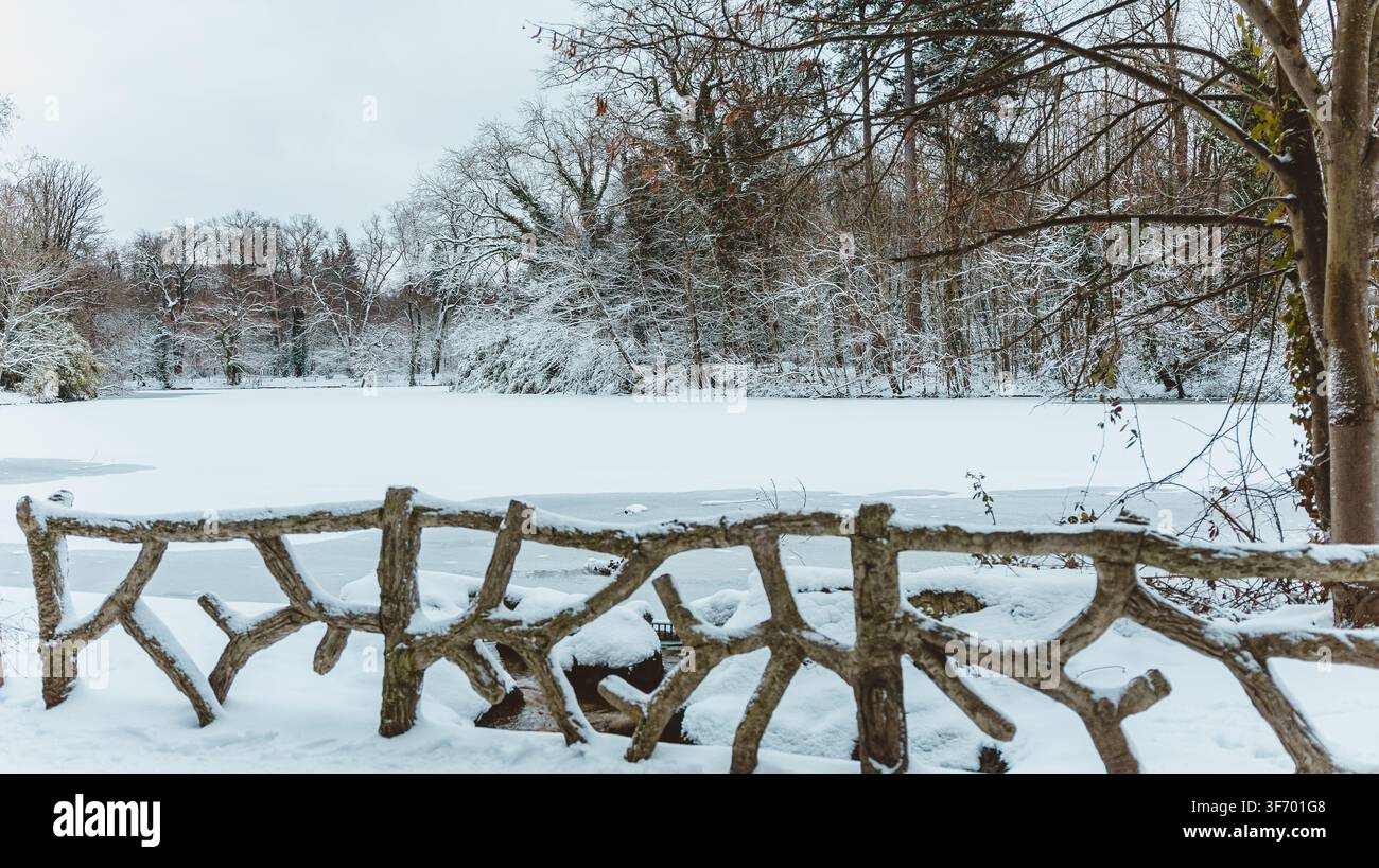 Inverno nel Bois de Vincennes, Parigi Foto Stock